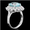 Image 2 : 14K WHITE GOLD 3.97CT AQUAMARINE 0.80CT DIAMOND RING