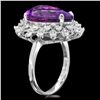 Image 2 : 14K WHITE GOLD 7.40CT AMETHYST 0.95CT DIAMOND RING