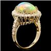 Image 2 : 14K YELLOW GOLD 4.20CT OPAL 1.10CT DIAMOND RING