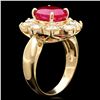 Image 2 : 14K YELLOW GOLD 4.50CT RUBY 2.20CT DIAMOND RING