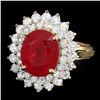 Image 1 : 14K YELLOW GOLD 5.50CT RUBY 1.70CT DIAMOND RING