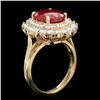 Image 2 : 14K YELLOW GOLD 5.50CT RUBY 1.70CT DIAMOND RING