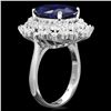 Image 2 : 14K WHITE GOLD 6.75CT SAPPHIRE 1.25CT DIAMOND RING