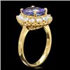 Image 2 : 14K YELLOW GOLD 4.00CT TANZANITE 1.00CT DIAMOND RING