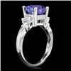 Image 2 : 14K WHITE GOLD 3.00CT TANZANITE 0.60CT DIAMOND RING