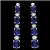 Image 1 : 14K WHITE GOLD 6.00CT SAPPHIRE 0.30CT DIAMOND EARRINGS