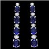 Image 1 : 14K WHITE GOLD 6.00CT SAPPHIRE 0.30CT DIAMOND EARRINGS