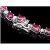 Image 2 : 14K WHITE GOLD 32CT RUBY 2.50CT DIAMOND NECKLACE