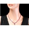 Image 4 : 14K WHITE GOLD 32CT RUBY 2.50CT DIAMOND NECKLACE