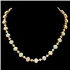 Image 1 : 14K YELLOW GOLD 32CT OPAL 2.25CT DIAMOND NECKLACE