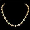 Image 1 : 14K YELLOW GOLD 32CT OPAL 2.25CT DIAMOND NECKLACE