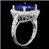 Image 2 : 14K WHITE GOLD 10.00CT SAPPHIRE 1.30CT DIAMOND RING