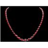 Image 1 : 14K WHITE GOLD 37.00CT RUBY 1.45CT DIAMOND NECKLACE