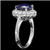 Image 2 : 14K WHITE GOLD 5.00CT SAPPHIRE 1.00CT DIAMOND RING