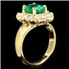 Image 2 : 14K YELLOW GOLD 2.70CT EMERALD 1.30CT DIAMOND RING