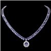 Image 1 : 14K WHITE GOLD 64.5CT TANZANITE 1.60CT DIAMOND NECKLACE
