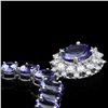 Image 2 : 14K WHITE GOLD 64.5CT TANZANITE 1.60CT DIAMOND NECKLACE