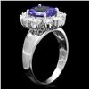 Image 2 : 14K WHITE GOLD 2.30CT TANZANITE 1.25CT DIAMOND RING