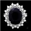 Image 1 : 14K WHITE GOLD 6.84CT SAPPHIRE 0.67CT DIAMOND RING