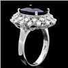 Image 2 : 14K WHITE GOLD 6.84CT SAPPHIRE 0.67CT DIAMOND RING