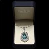 Image 4 : 14K WHITE GOLD 16CT AQUAMARINE 2CT DIAMOND PENDANT