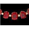 Image 2 : 14K YELLOW GOLD 137CT RUBY 4.00CT DIAMOND NECKLACE