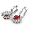 Image 3 : 14K WHITE GOLD 8.00CT RUBY 1.40CT DIAMOND EARRINGS