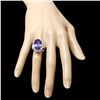 Image 3 : 18K WHITE GOLD 14.00CT TANZANITE 1.50CT DIAMOND RING