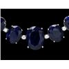 Image 2 : 14K WHITE GOLD 143CT SAPPHIRE 4CT DIAMOND NECKLACE