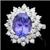 Image 1 : 14K WHITE GOLD 5.00CT TANZANITE 2.30CT DIAMOND RING