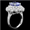 Image 2 : 14K WHITE GOLD 5.00CT TANZANITE 2.30CT DIAMOND RING