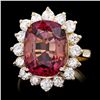 Image 1 : 14K YELLOW GOLD 8CT TOURMALINE 1.50CT DIAMOND RING