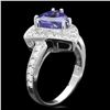 Image 2 : 14K WHITE GOLD 2.70CT TANZANITE 1.10CT DIAMOND RING