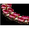 Image 2 : 14K YELLOW GOLD 25.00CT RUBY 1.20CT DIAMOND NECKLACE