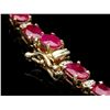 Image 3 : 14K YELLOW GOLD 25.00CT RUBY 1.20CT DIAMOND NECKLACE