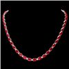 Image 1 : 14K WHITE GOLD 41.00CT RUBY 2.00CT DIAMOND NECKLACE