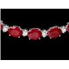 Image 2 : 14K WHITE GOLD 41.00CT RUBY 2.00CT DIAMOND NECKLACE