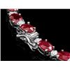 Image 3 : 14K WHITE GOLD 41.00CT RUBY 2.00CT DIAMOND NECKLACE