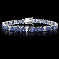 14K WHITE GOLD 19CT SAPPHIRE 1.35CT DIAMOND BRACELET