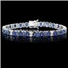 Image 1 : 14K WHITE GOLD 19CT SAPPHIRE 1.35CT DIAMOND BRACELET