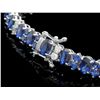 Image 2 : 14K WHITE GOLD 19CT SAPPHIRE 1.35CT DIAMOND BRACELET