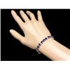Image 4 : 14K WHITE GOLD 19CT SAPPHIRE 1.35CT DIAMOND BRACELET
