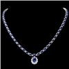 Image 1 : 14K WHITE GOLD 29CT SAPPHIRE 2.25CT DIAMOND NECKLACE