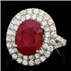 Image 1 : 14K YELLOW GOLD 7.50CT RUBY 2.40CT DIAMOND RING