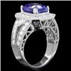 Image 2 : 14K WHITE GOLD 4.00CT TANZANITE 1.30CT DIAMOND RING