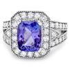 Image 3 : 14K WHITE GOLD 4.00CT TANZANITE 1.30CT DIAMOND RING