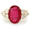 Image 3 : 14K YELLOW GOLD 5.00CT RUBY 1.20CT DIAMOND RING