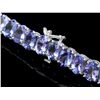 Image 2 : 14K W GOLD 76CT TANZANITE 1.70CT DIAMOND NECKLACE