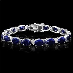 14K WHITE GOLD 35CT SAPPHIRE 0.70CT DIAMOND BRACELET