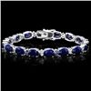 Image 1 : 14K WHITE GOLD 35CT SAPPHIRE 0.70CT DIAMOND BRACELET